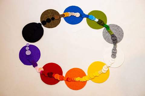 Ruota dei colori del gioco realizzato a mano 100Colori in feltro lana
